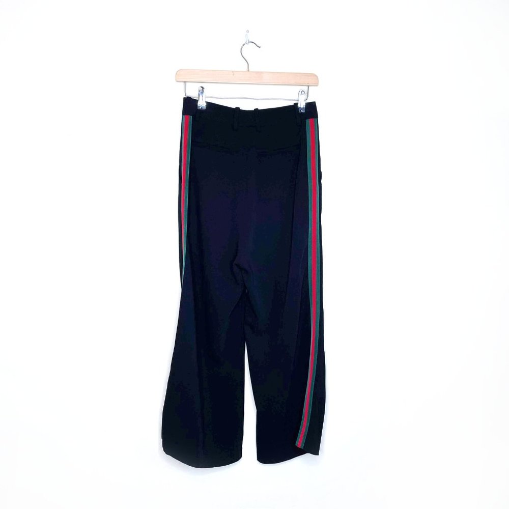 ⚡️SOLD⚡️ gucci black high rise web-striped bootcut pants - size 38 - Picture 6 of 8